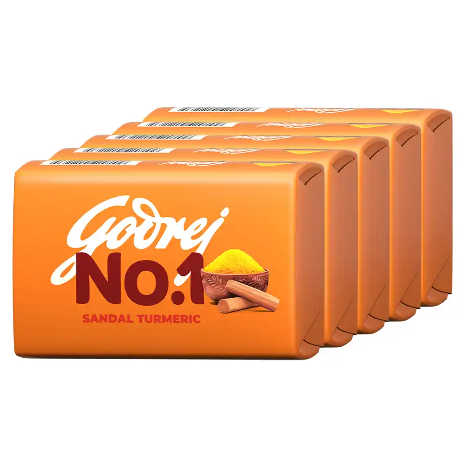 Godrej No 1 sandal Turmeric Soap 100gm (4+1 Free) - Image 2
